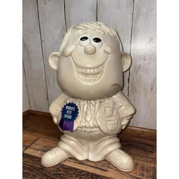 12” Jumbo 1970 Russ Wallace R&W Berries Figure WORLD'S BEST FATHER Large Statue - Picture 2 of 12